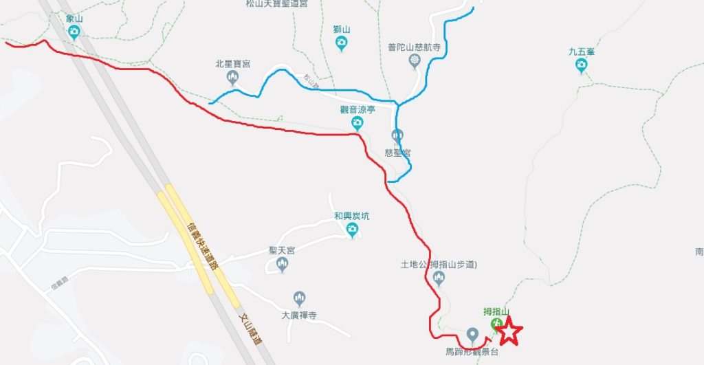 拇指山導覽路線圖